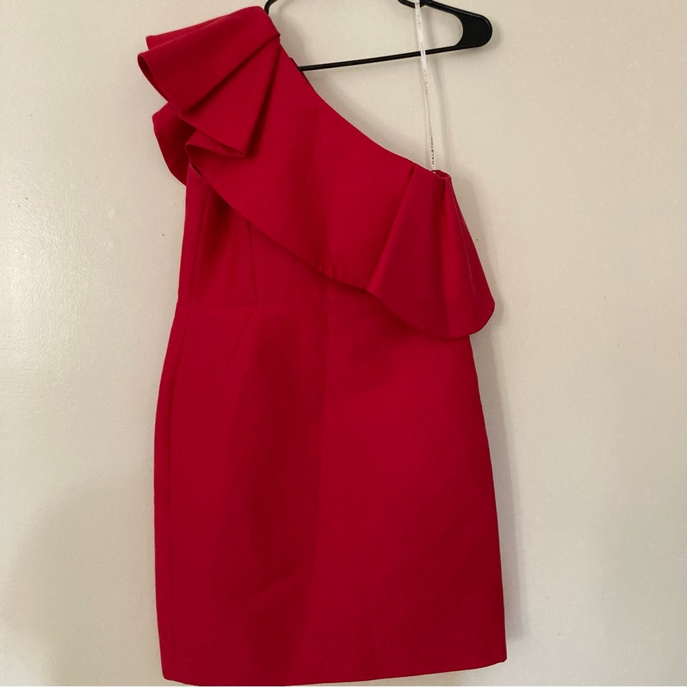 Halston Heritage One Shoulder Cocktail Dress